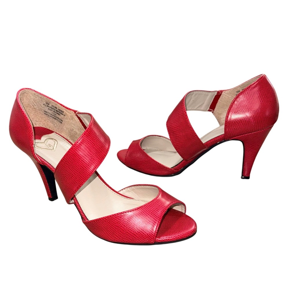 Madeline OpenToe Stiletto Heel Sz 8.5 Red Formal/casual Pump Shoes Office HOCO